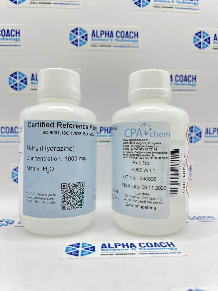 Dung dịch chuẩn IC - Hydrazine N2H4 1000mg/l, mã H056.W.L1, hãng CPAchem, Bungari